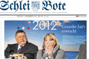 KAPPELN Der Moment der Verkündung: Die Leser des Schlei Boten wählten Worinna Graunke zum "Menschen des Jahres 2012". Während die neue Preisträgerin es zunächst kaum fassen konnte, freute sich Dr. Helmut Graunke für seine Frau.